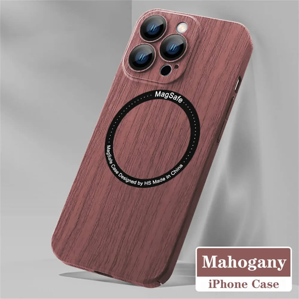 Casing ponsel magnetis berbahan kayu