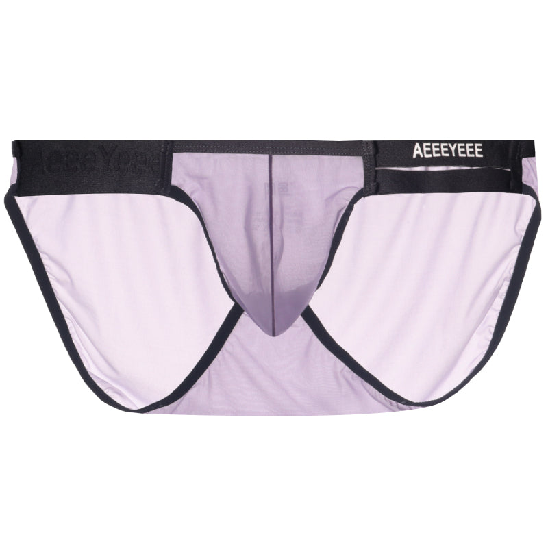 Men's Sexy Low Waist Ice Silk Ultra-Thin U-Shaped Convex Pouch Breathable Briefs