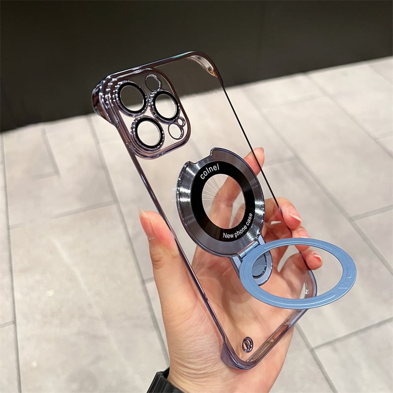 Casing iPhone Magnetik Tanpa Bingkai dengan Dudukan Cincin Tak Terlihat