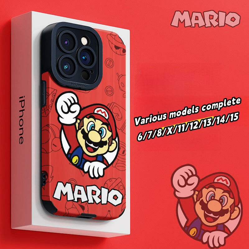 Cartoon Mario Pattern Apple Soft Shell para a série 12 