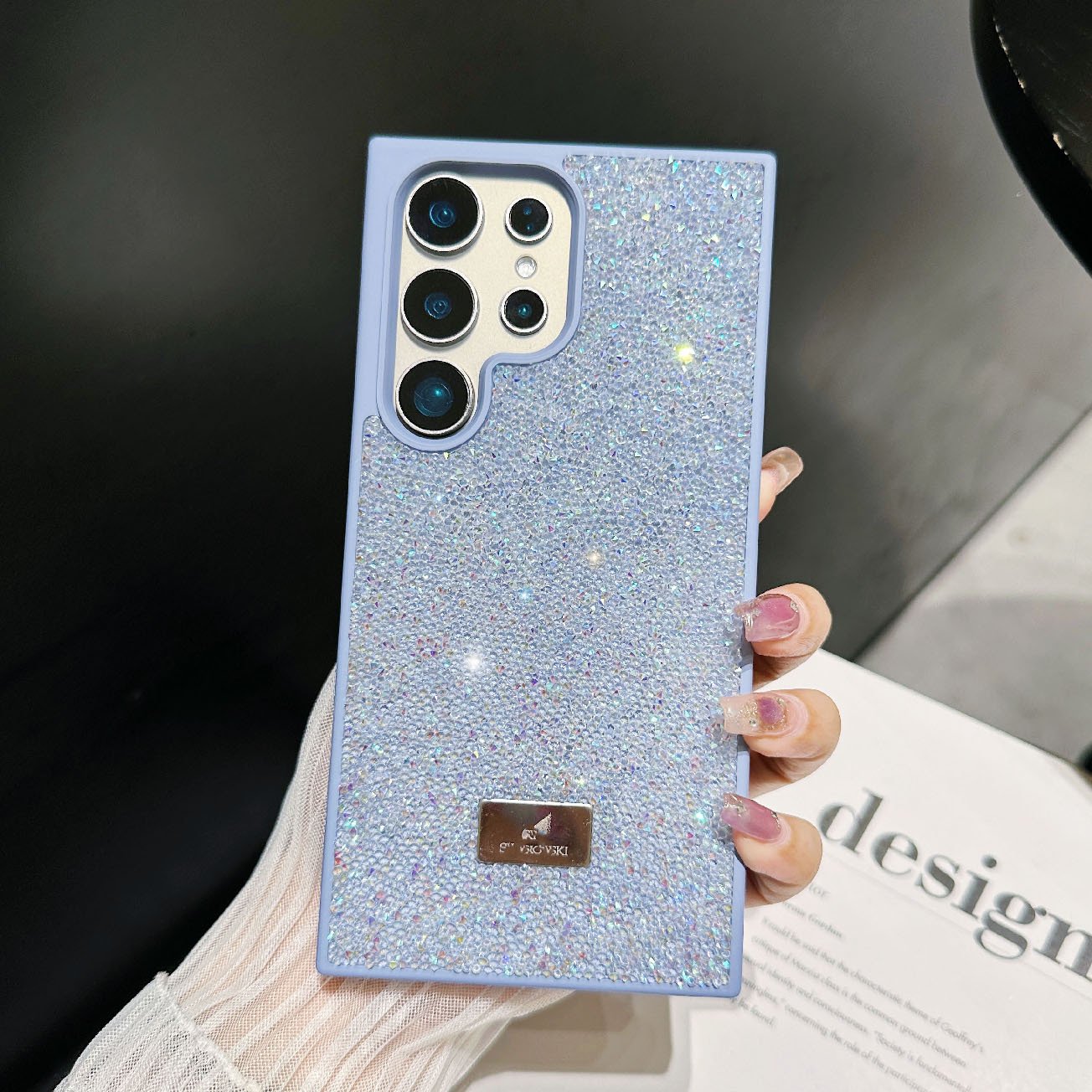 Lujosa funda para teléfono con diamantes de imitación 