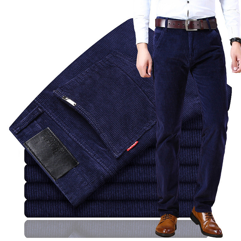 Pantalones de pana de corte clásico para hombre 