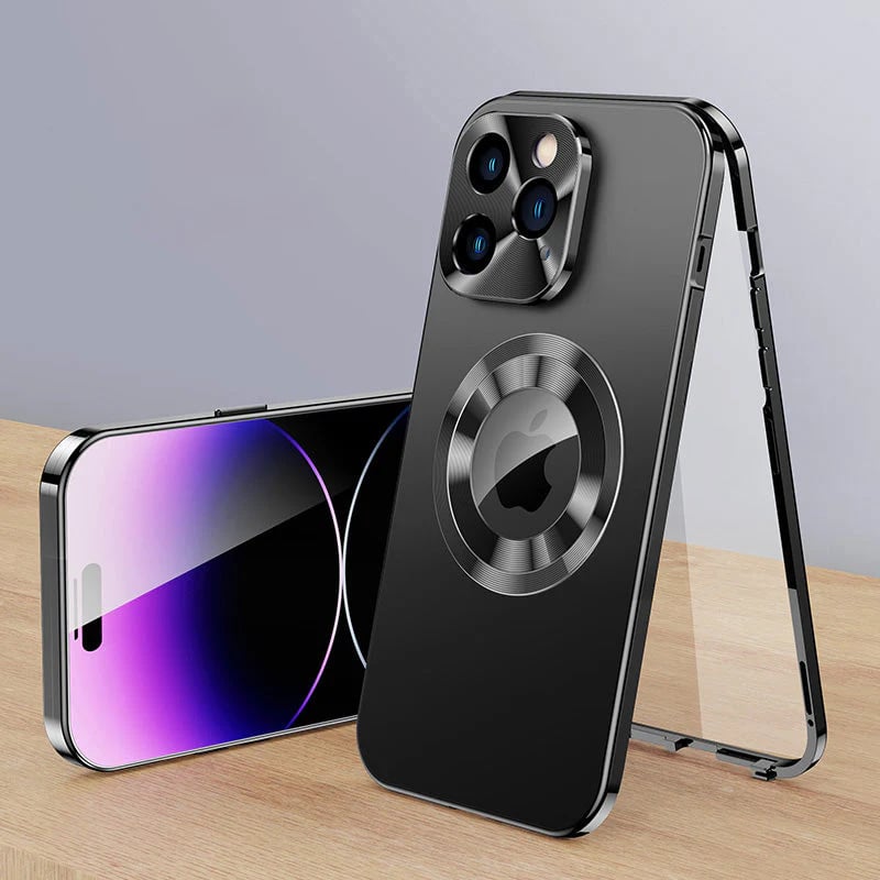 Metal Magnetic Attraction Double-Sided Protection Case Cover For iPhone