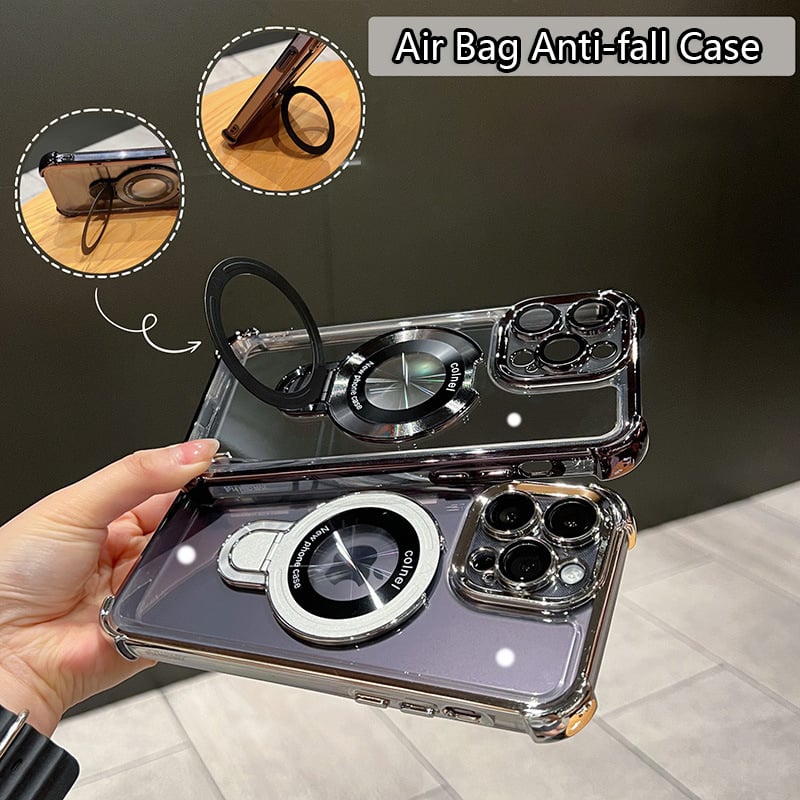 🔥New In iPhone 16 Series Case - Airbag Anti-fall iPhone Case with Invisible Ring Stand