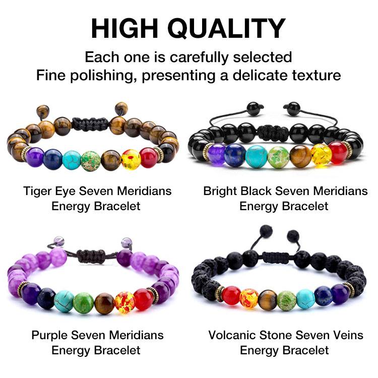 Pulsera curativa de los 7 chakras: trae buena suerte, salud, dinero y energía. 