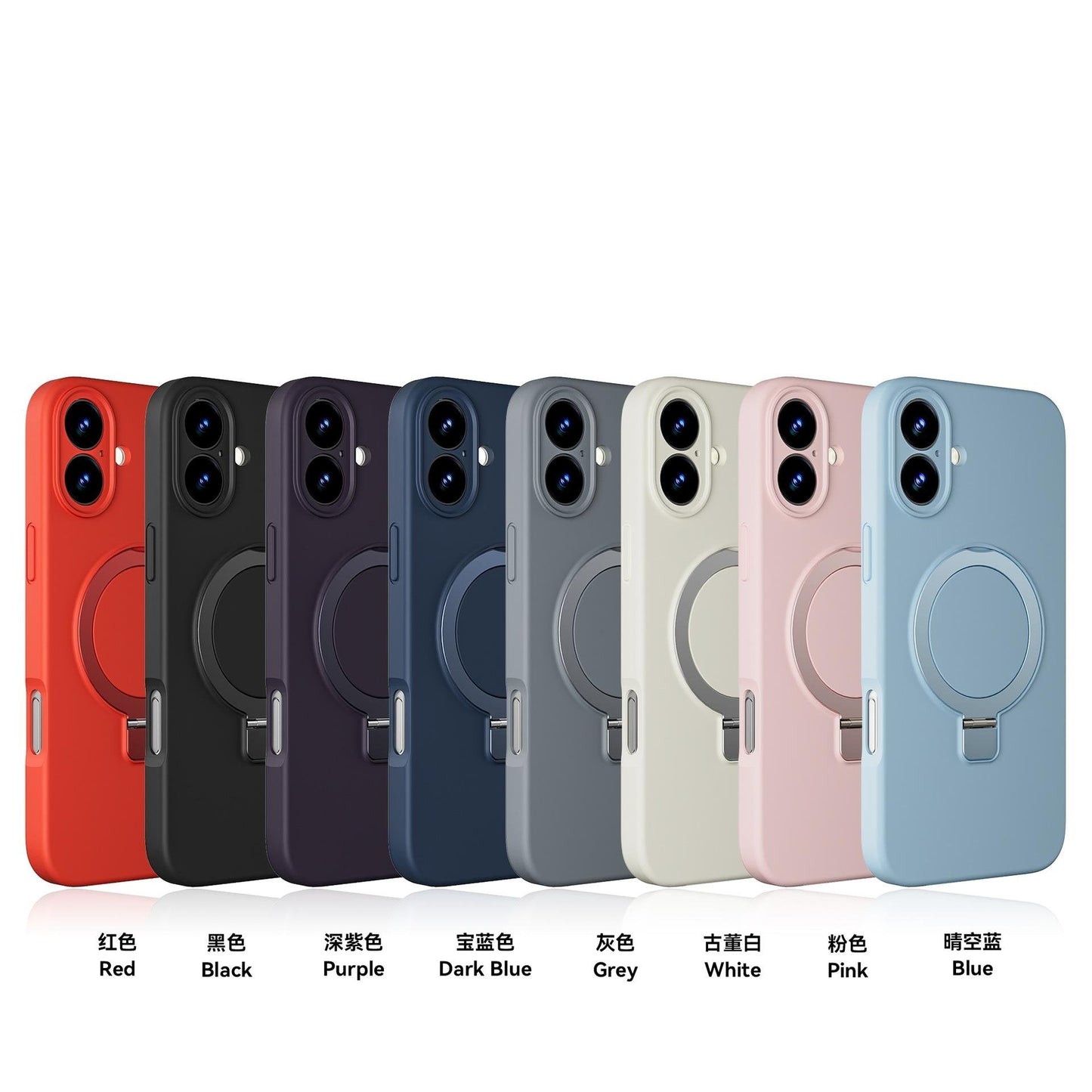 Capa de silicone líquido Apple Ring Phone com suporte magnético – Proteção incomparável e compatibilidade perfeita com MagSafe 