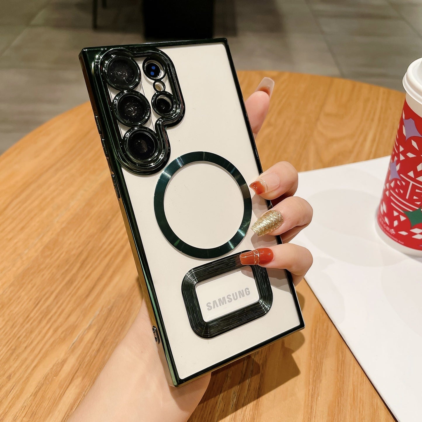 Casing Ponsel Anti Jatuh Magnetik Dilapisi Dengan Film Lensa Bawaan Untuk Samsung