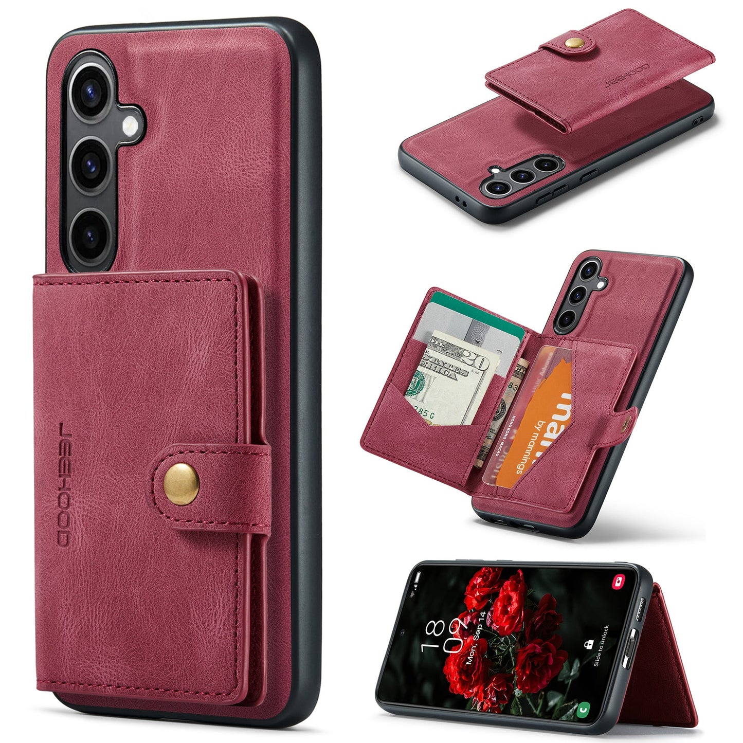 Casing Dompet Magnetik 2 in 1 Untuk Samsung Galaxy S