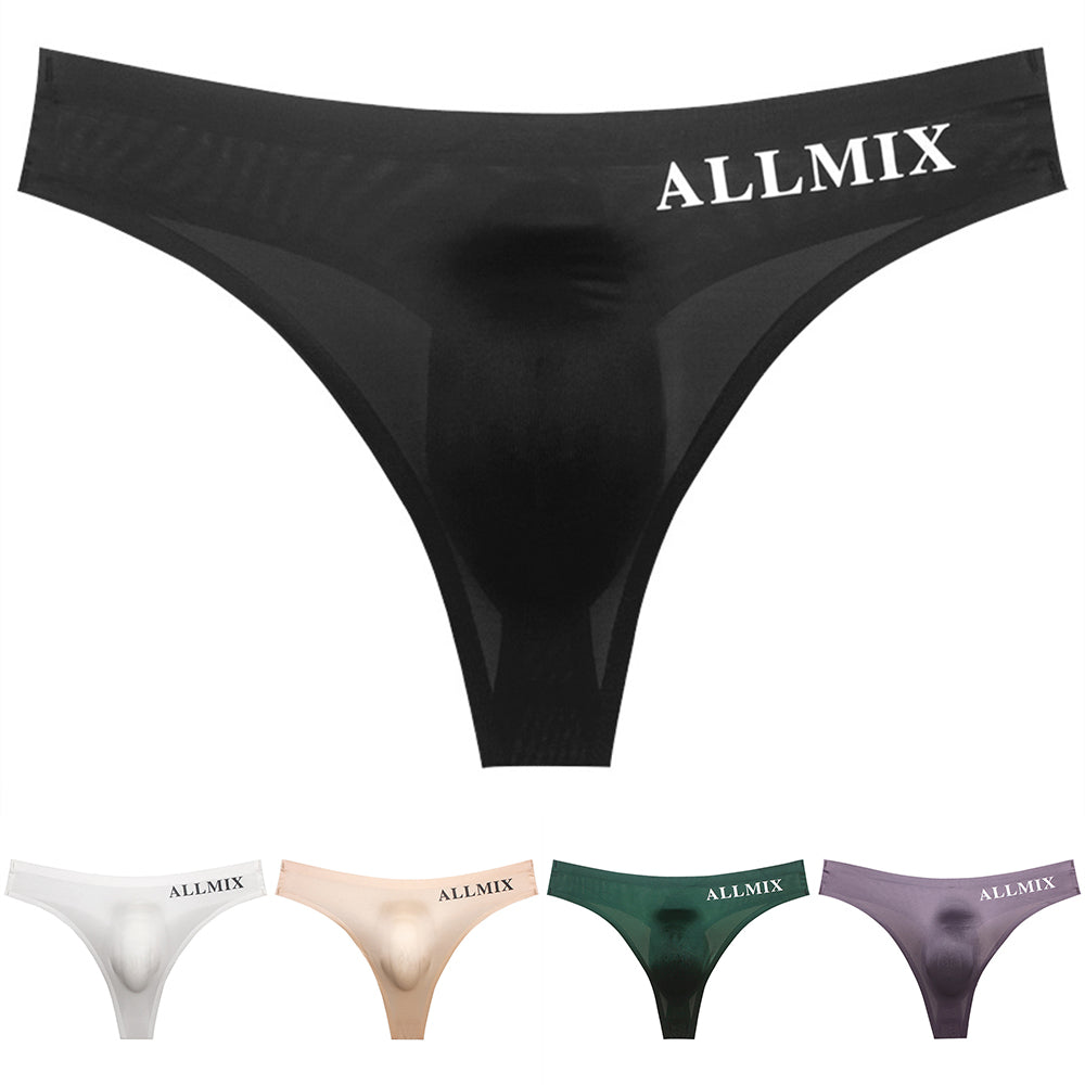 【3PCS】Thong Mulus Sutra Es Transparan Pinggang Rendah Seksi