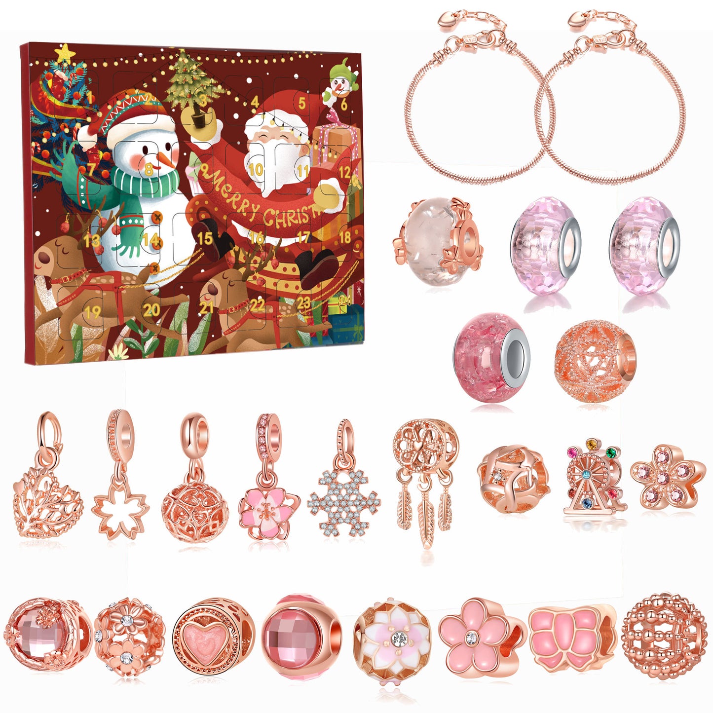 Conjunto de 24 peças Gelang Kalender Advent Natal DIY 