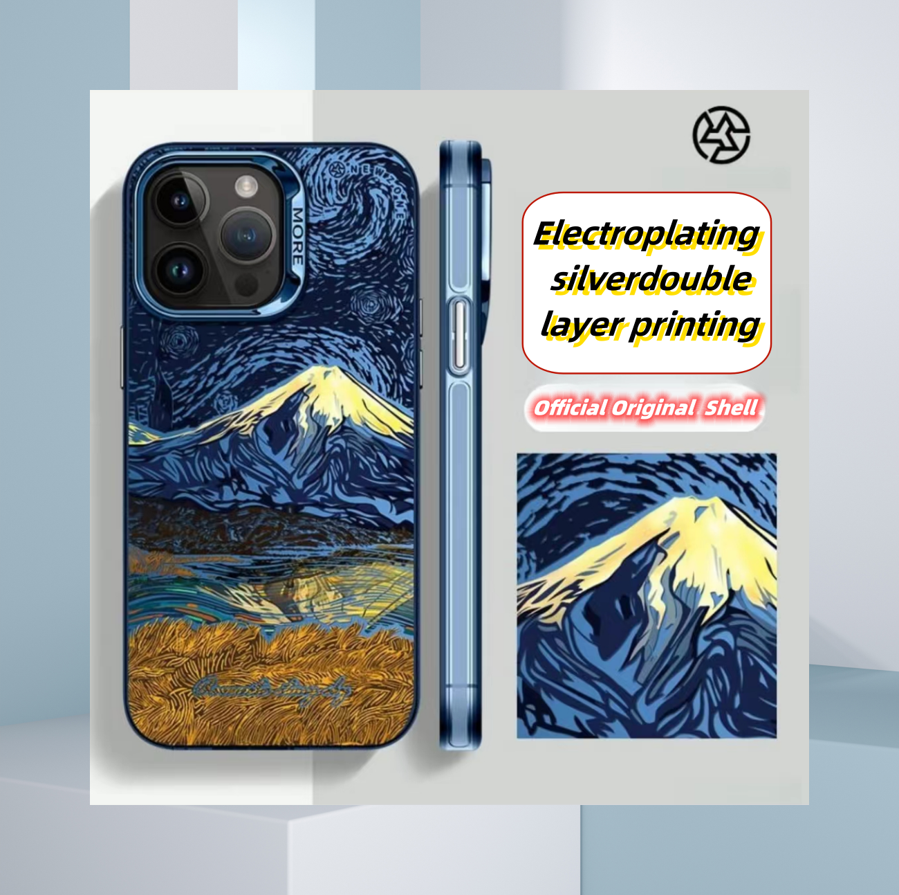 Casing Pelindung Buram Gunung Salju Van Gogh Asli