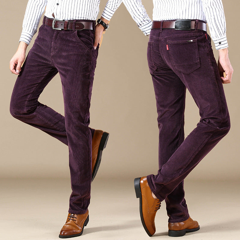 Pantalones de pana de corte clásico para hombre 