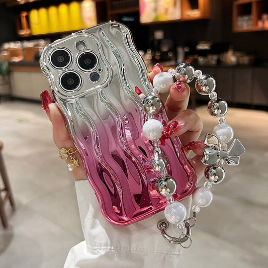 Casing iPhone Fashion Dilapisi Pola Gelombang Gradien