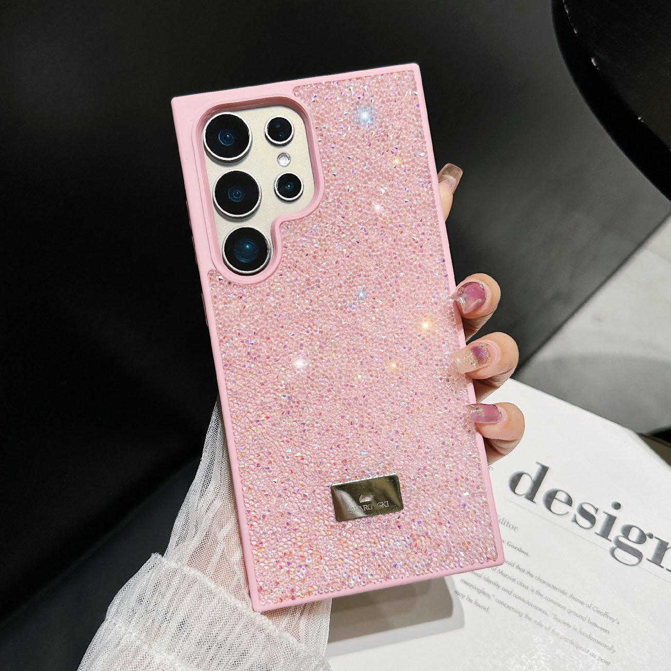 Lujosa funda para teléfono con diamantes de imitación 