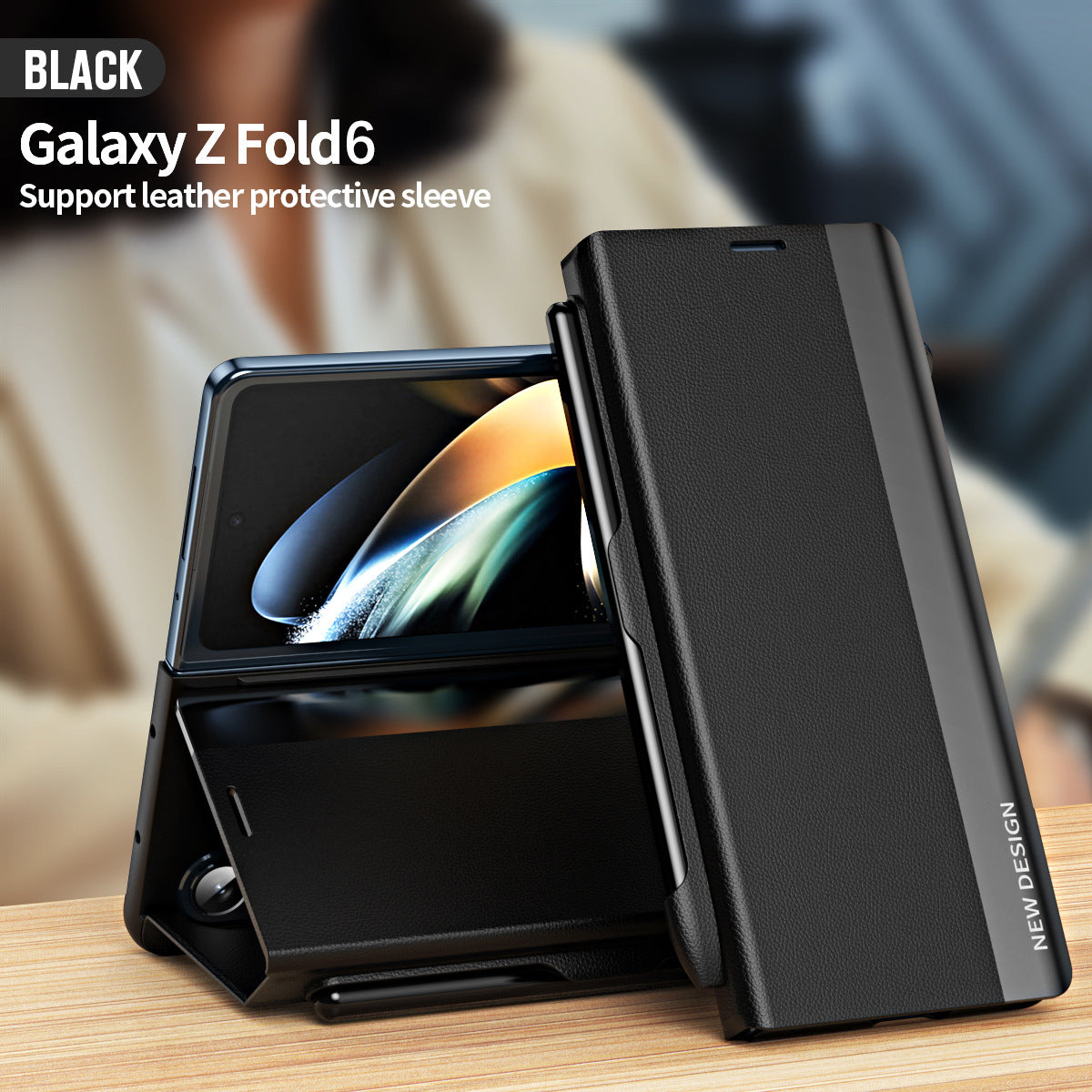 Projetada especificamente para o Samsung Galaxy Z Fold, a capa Flip Stand com compartimento para caneta faz com que cada dobra pareça elegante e especial. 