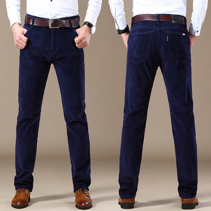 Pantalones de pana de corte clásico para hombre 