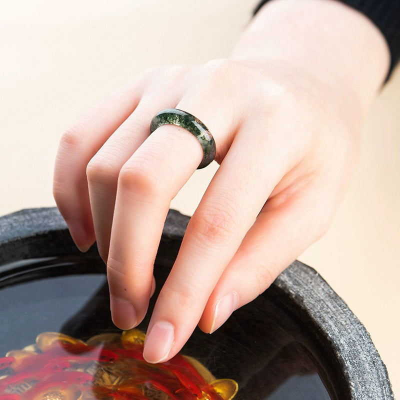 Natural Moss Agate Ring