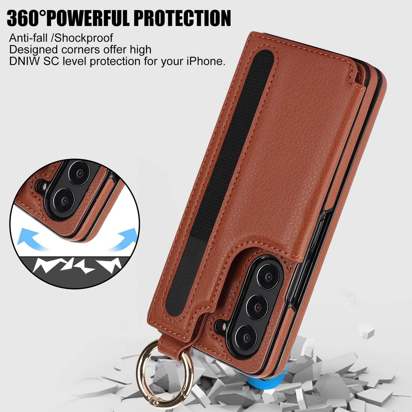 Casing ponsel Slot pena cincin dompet untuk Samsung ZFold3/4/5