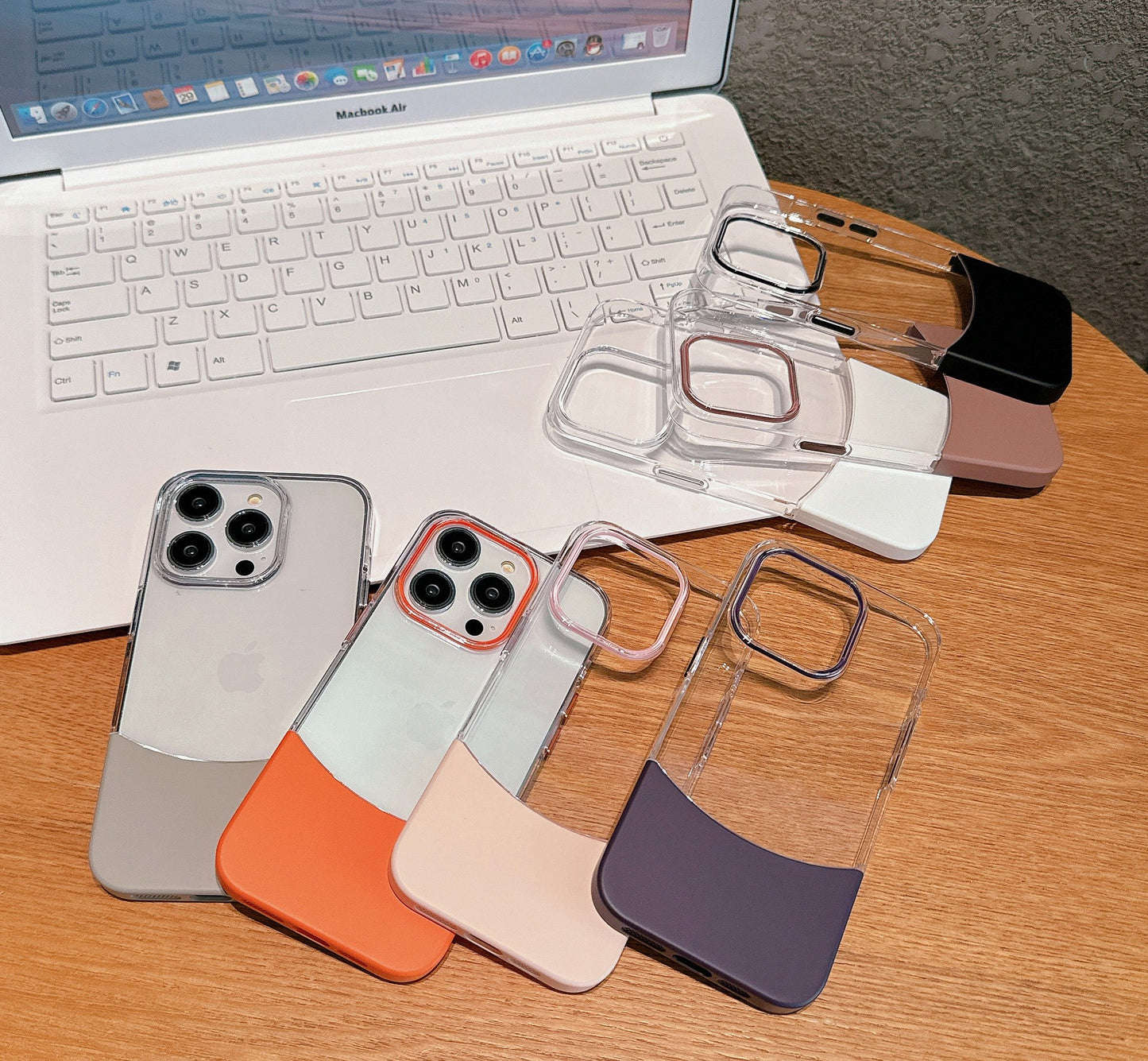 Casing Ponsel Lensa Seri iPhone 15 Dua Warna Dan Magnetik