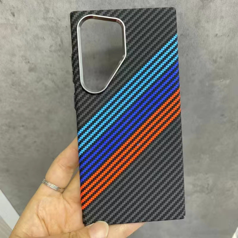 Casing Nirkabel Serat Karbon Trendi untuk Samsung