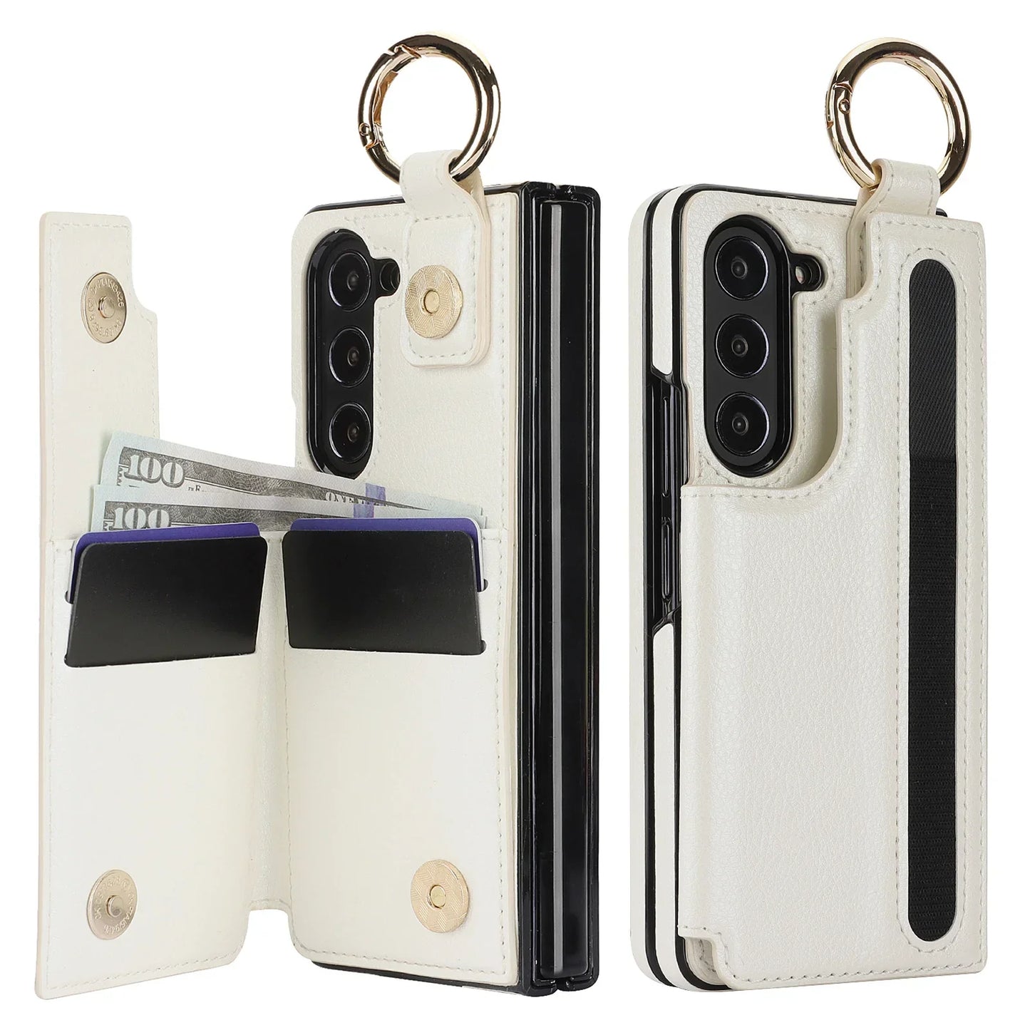 Casing ponsel Slot pena cincin dompet untuk Samsung ZFold3/4/5