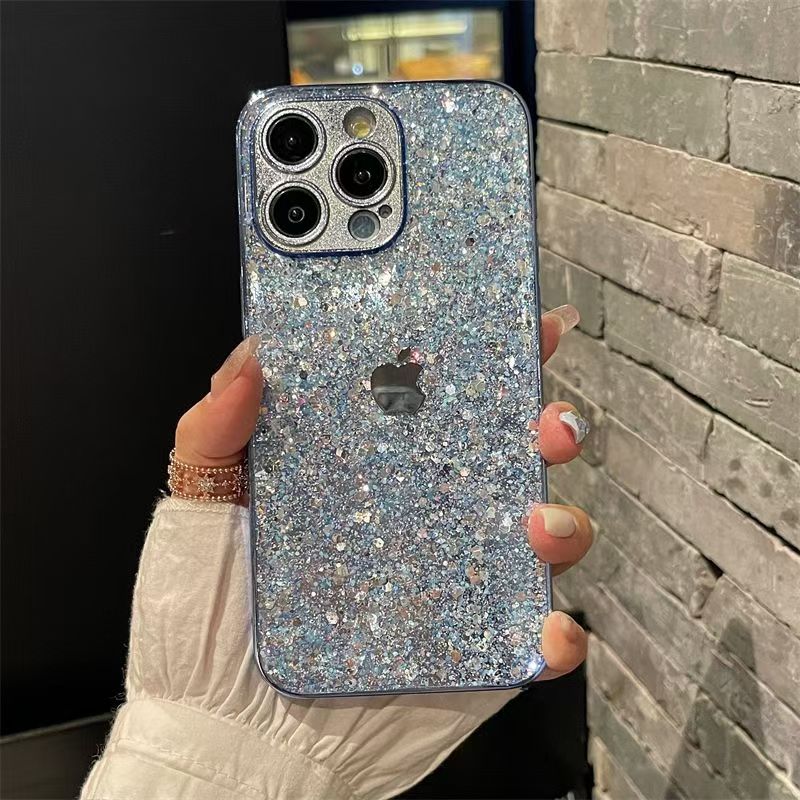 Electroplating glitter iPhone protective case