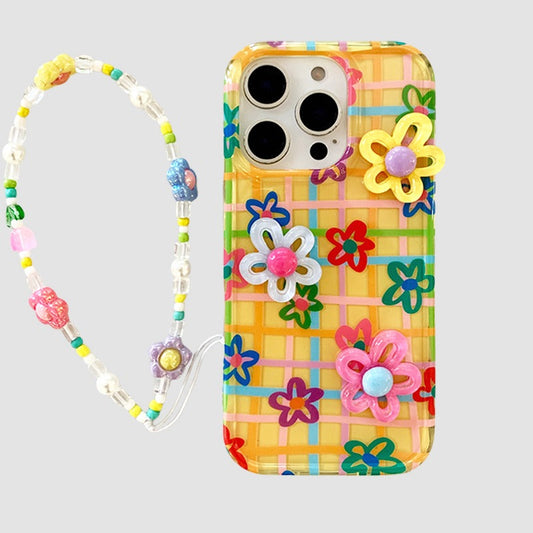Colorful Lines Flower Phone Case For iPhone