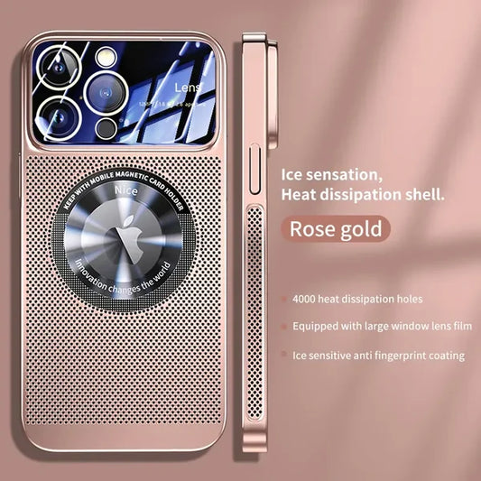 Electroplating Heat Dissipation Magnetic Large Window Phone Case