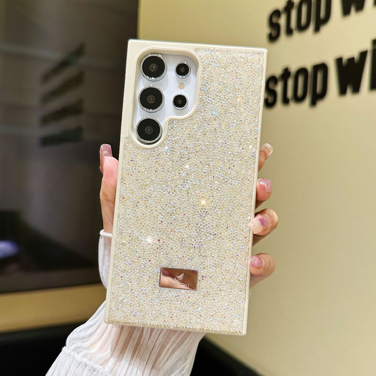 Lujosa funda para teléfono con diamantes de imitación 