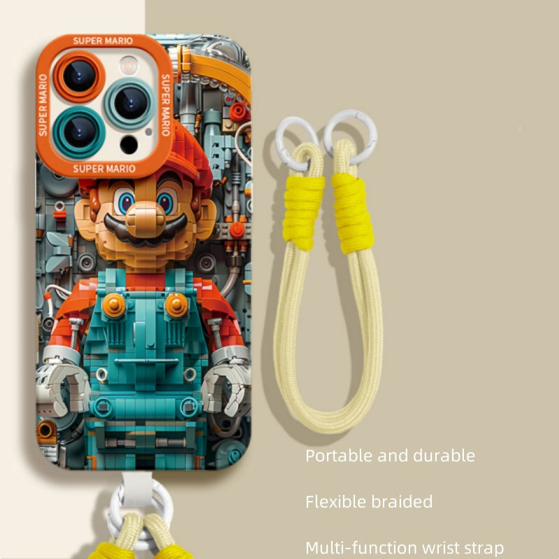 New cartoon Mario Lego lanyard for iPhone case