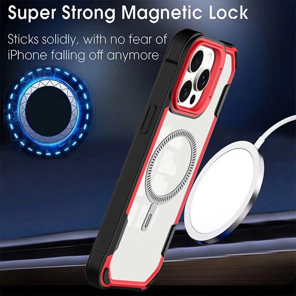 Casing ponsel magnetik transparan anti jatuh