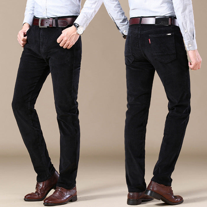 Pantalones de pana de corte clásico para hombre 