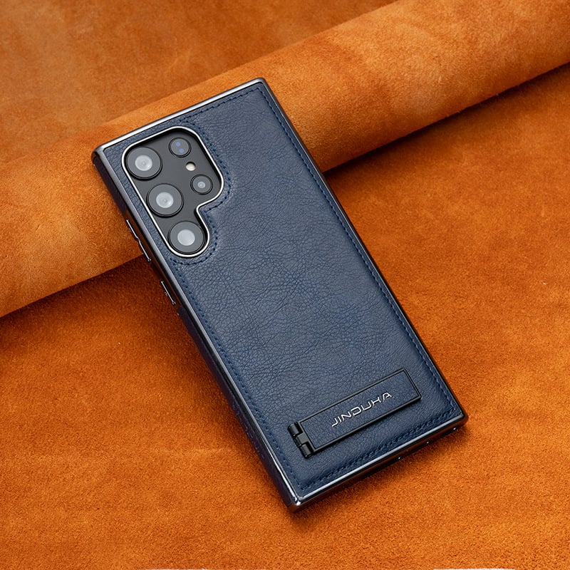 Capa de couro luxuosa para celular Samsung 