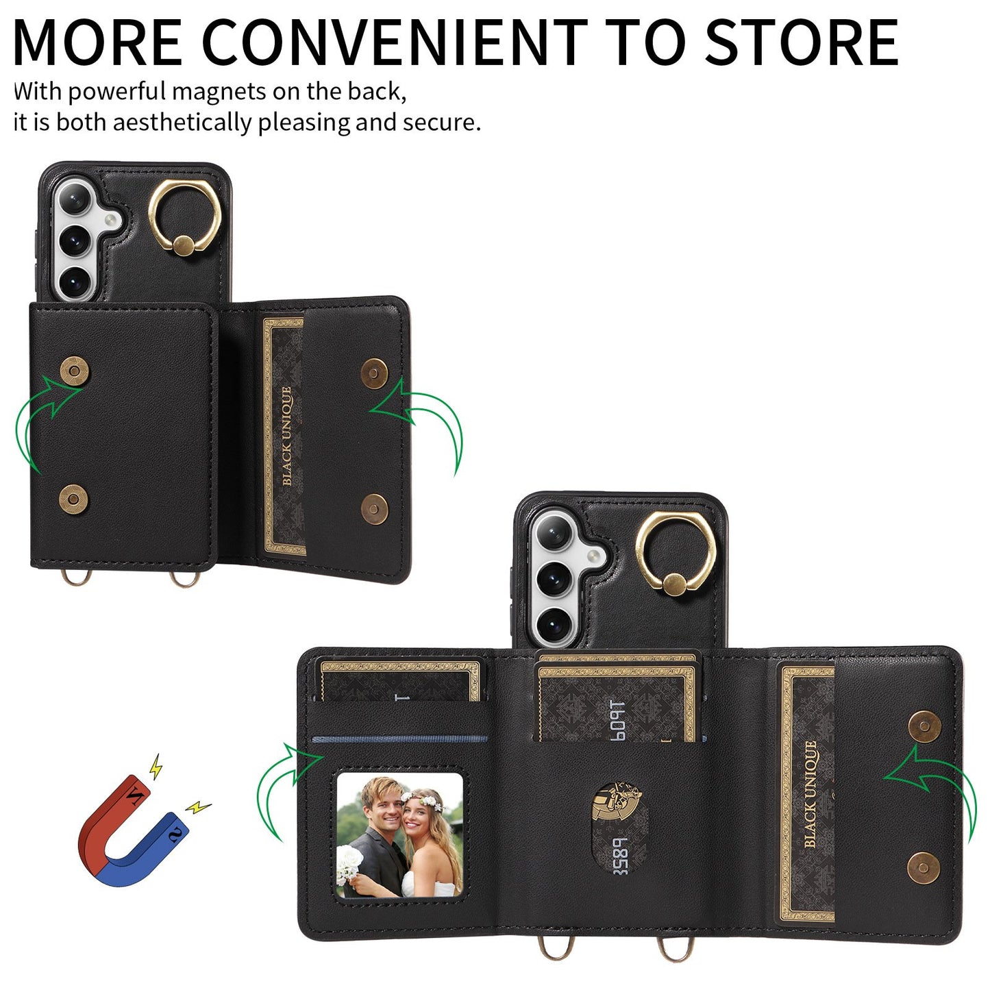 Casing Ponsel Tempat Kartu Kulit untuk Samsung Galaxy A Series