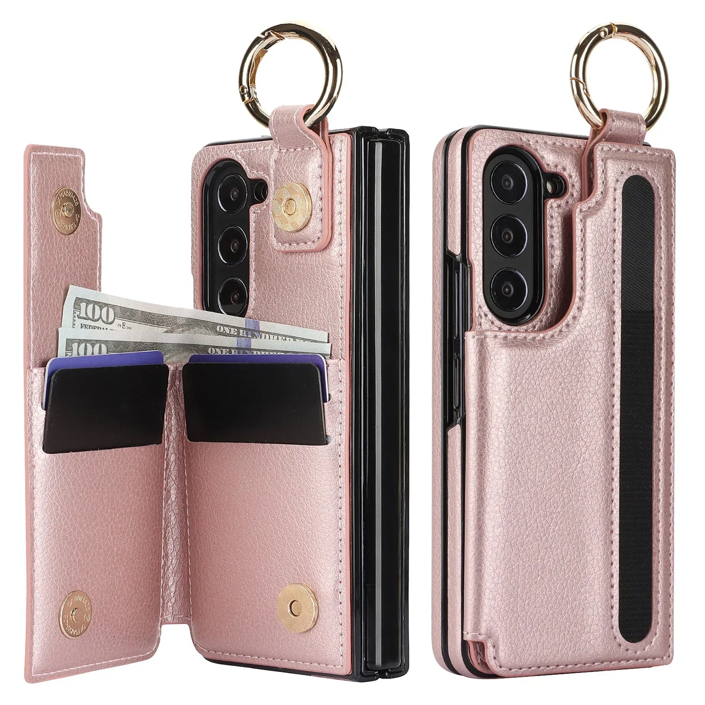 Casing ponsel Slot pena cincin dompet untuk Samsung ZFold3/4/5