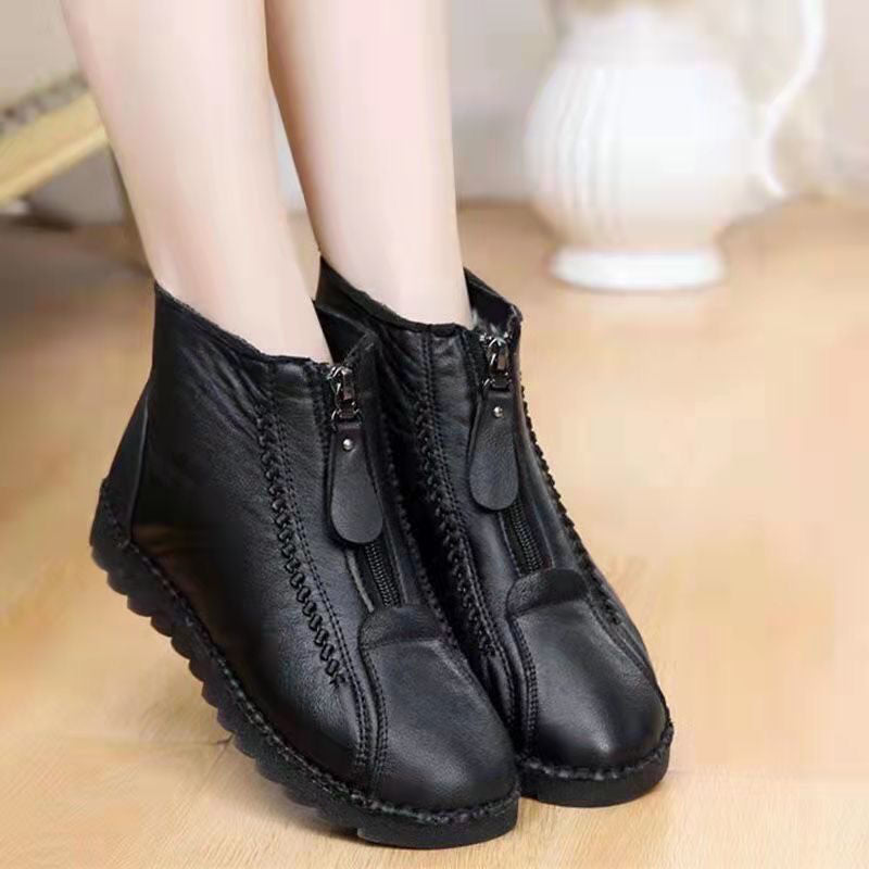 Botas femininas de couro legítimo antiderrapantes 