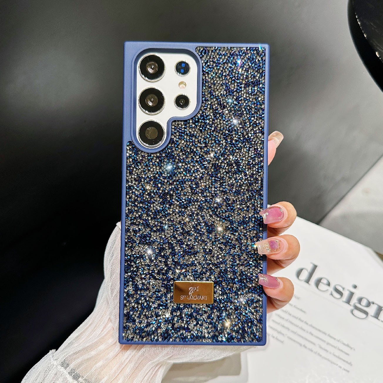 Lujosa funda para teléfono con diamantes de imitación 