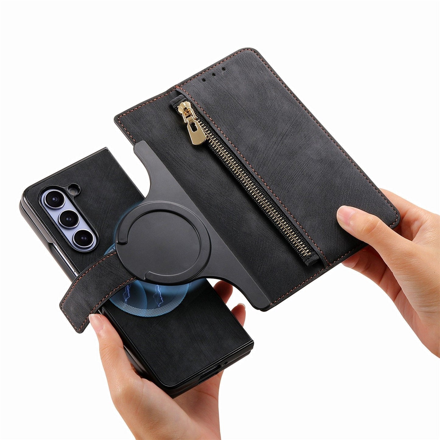 Suitable for Samsung Z Fold5/4/3 Mobile Phone Case Magnetic Detachable Leather Case