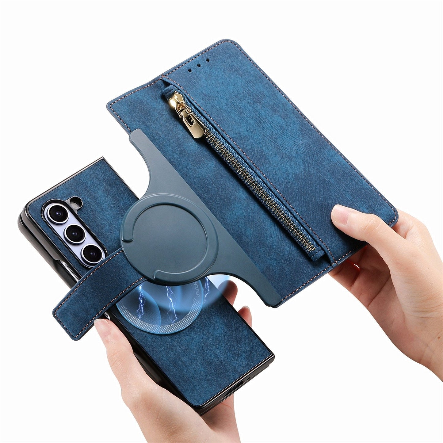 Suitable for Samsung Z Fold5/4/3 Mobile Phone Case Magnetic Detachable Leather Case