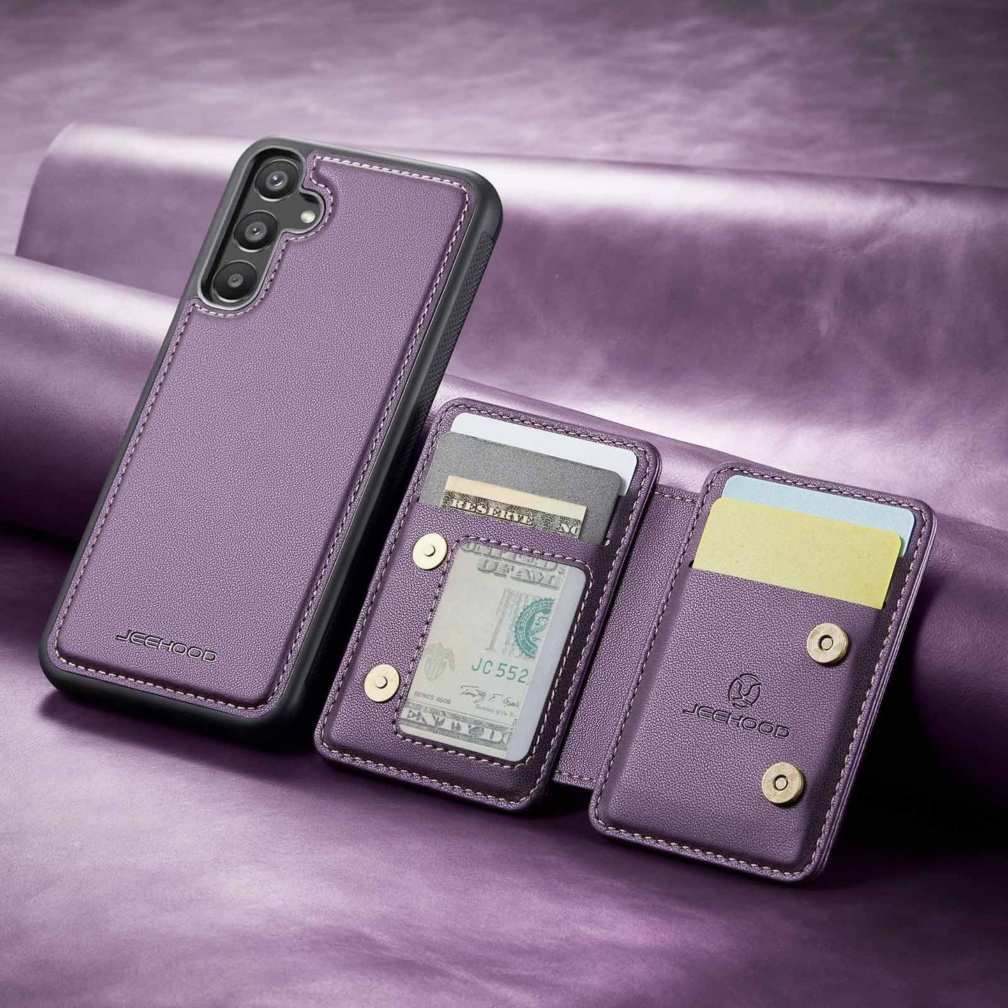 Capa de telefone com suporte magnético antirroubo para cartão Samsung A55 