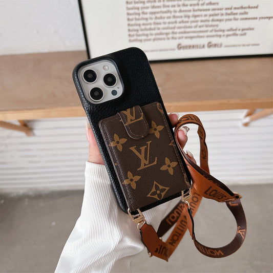 Nova capa carteira de couro Premium LV para iPhone