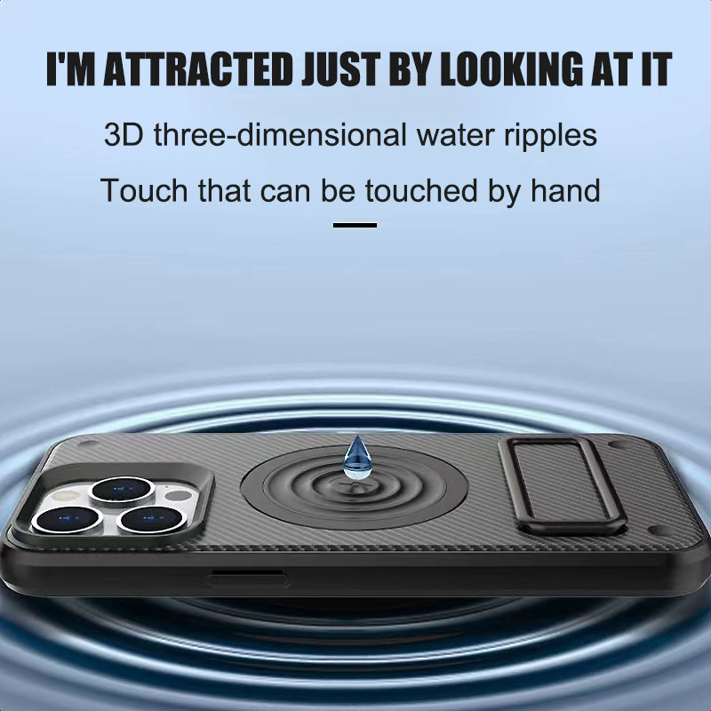 Suitable For Apple Iphone15 Mobile Phone Case Carbon Fiber Invisible Bracket Protective Cover