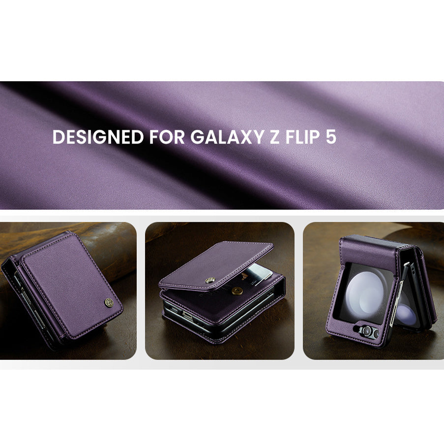 Cocok untuk casing ponsel seri Samsung Z Flip5 cangkang tempat kartu inklusif