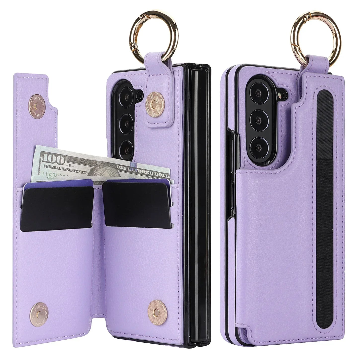 Casing ponsel Slot pena cincin dompet untuk Samsung ZFold3/4/5