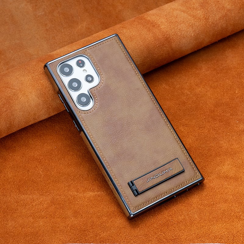 Capa de couro luxuosa para celular Samsung 