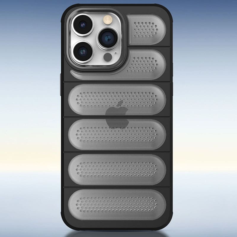 Casing iPhone silikon pembuangan panas jaring tembus pandang buram bersirkulasi