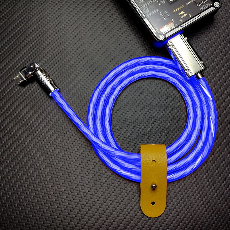 Kabel Pengisian Cepat Berputar 180° "Chubby Gamer" dengan Aliran Neon