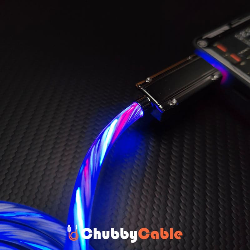 Kabel Pengisian Cepat Berputar 180° "Chubby Gamer" dengan Aliran Neon