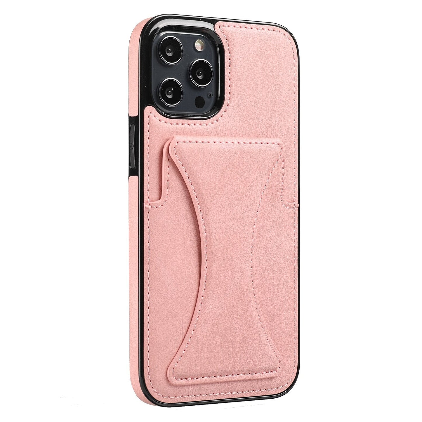 Casing Kulit Braket Slot Kartu Mewah untuk iPhone