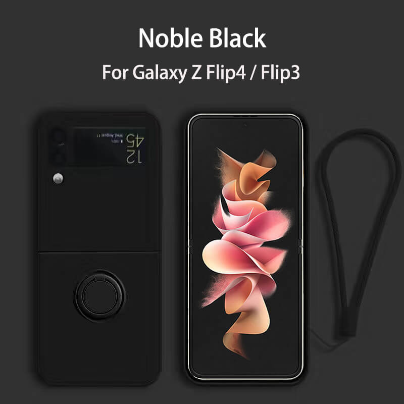 Untuk Galaxy Z Flip5-Flip4-Flip3 |. Casing Ponsel Penyangga Magnetik Silikon Cair